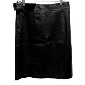 Bebe Butter Soft Black Genuine Leather Straight‎ Skirt size 8-10, 30” waist Y2K